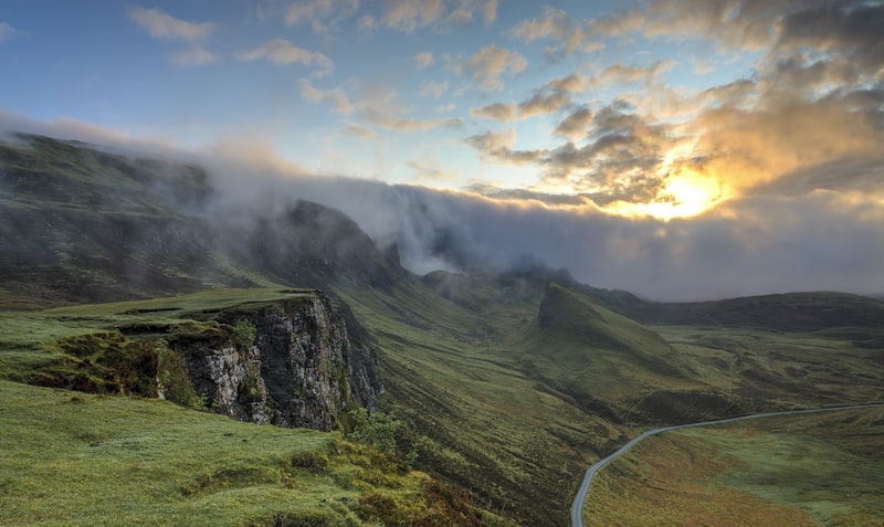 Misty hills at dawn